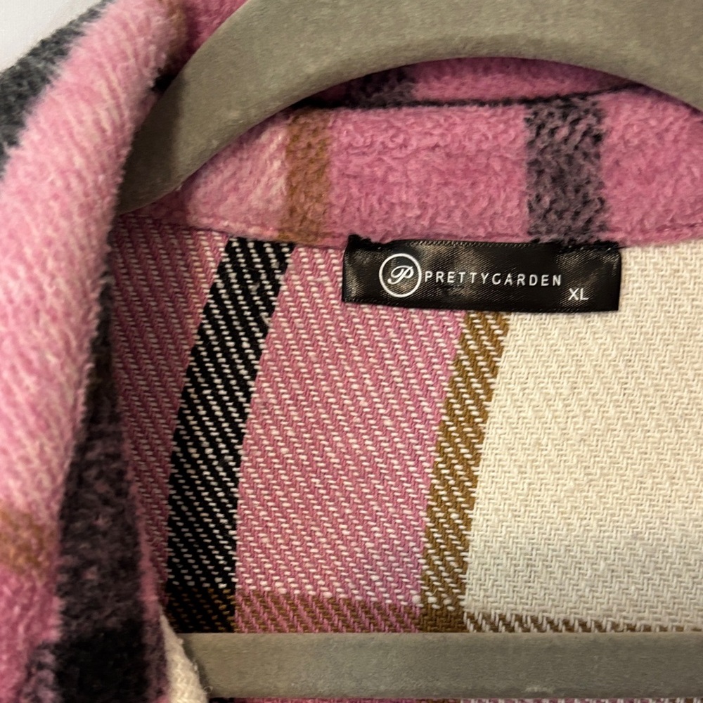 PrettyGarden Women's Pink Plaid Jacket